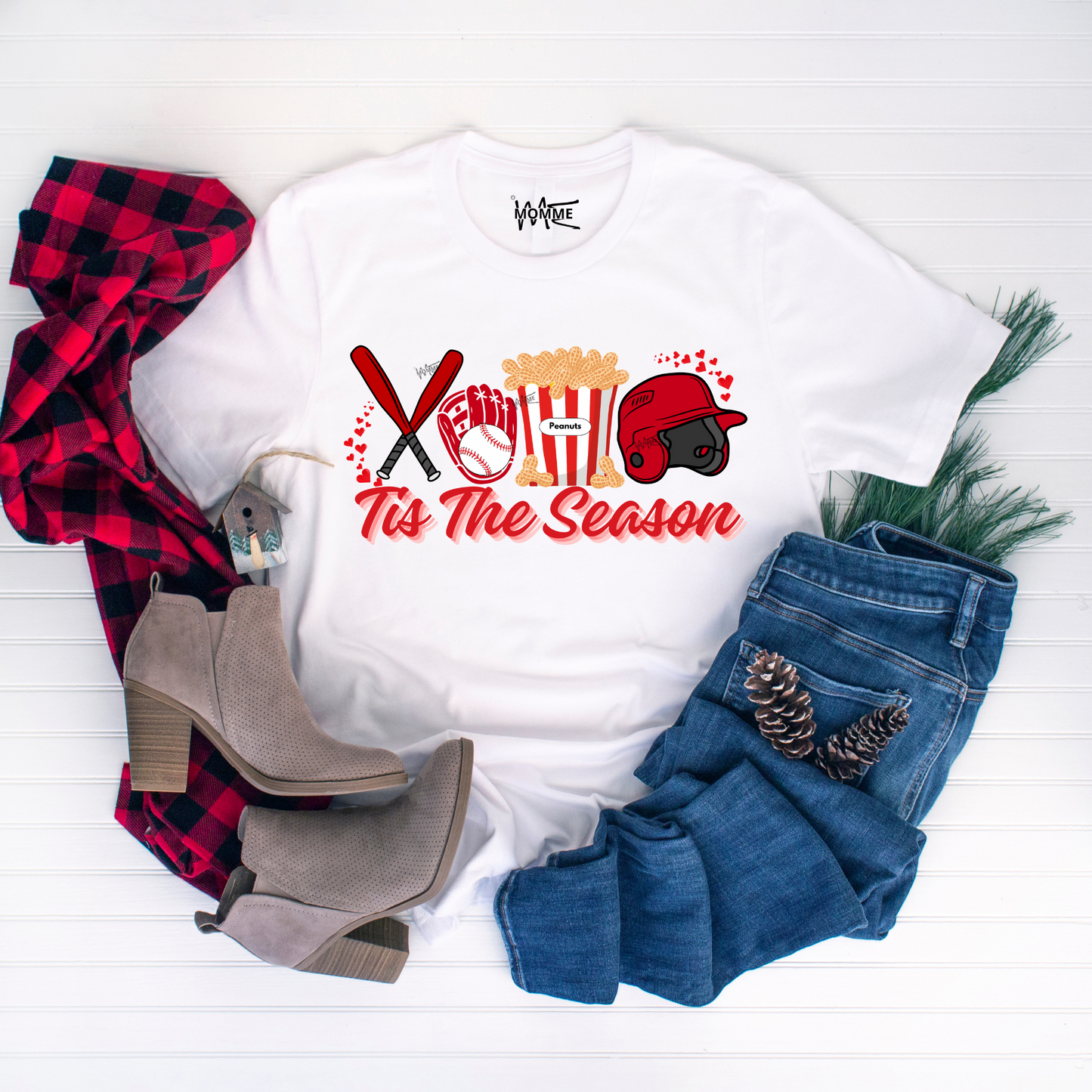 Tis The Season Baseball Red