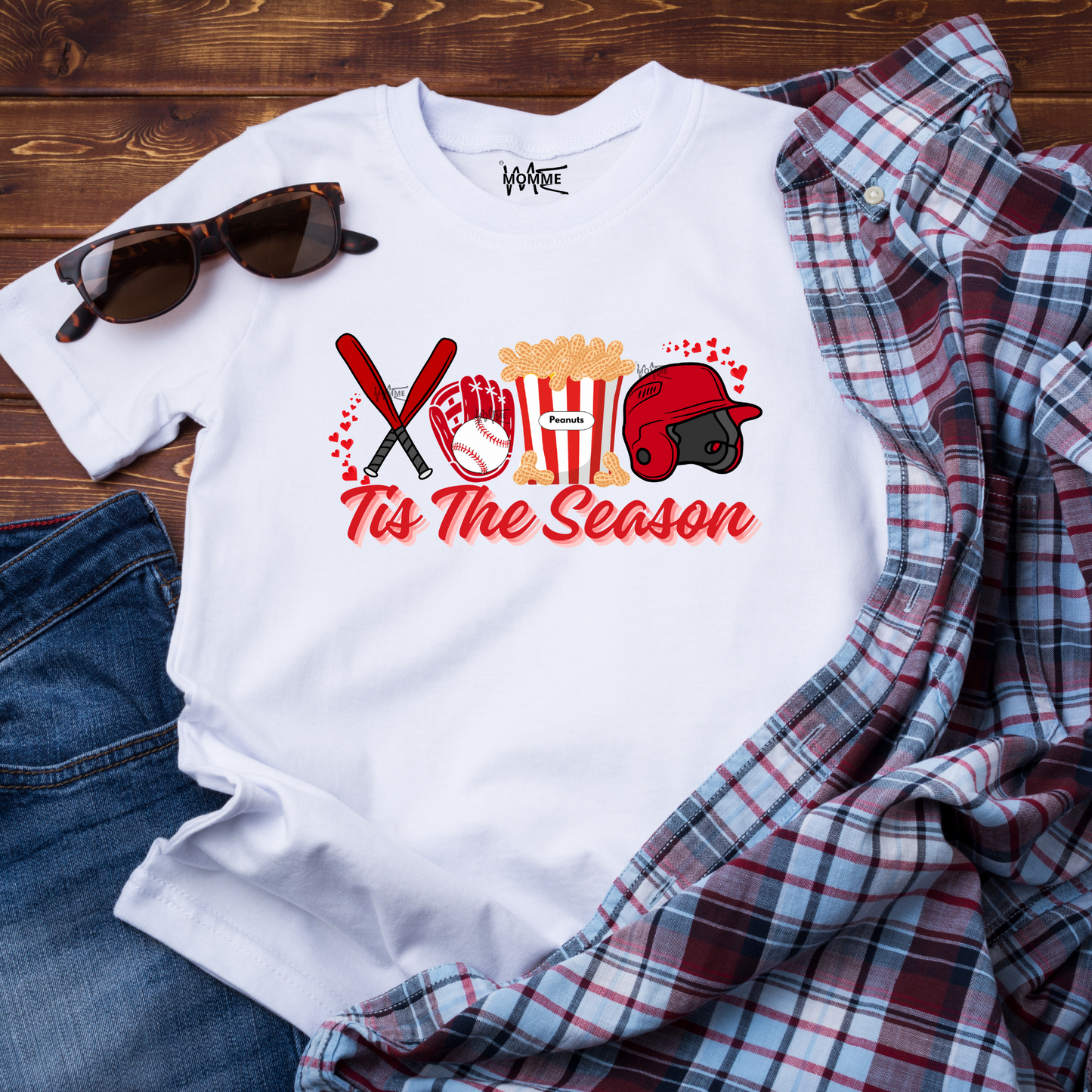 Tis The Season Baseball Red